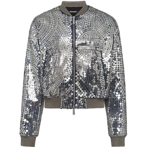 DSQUARED2 bomber con paillettes - blu