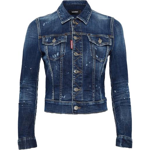 DSQUARED2 giacca con applicazione logo - blu