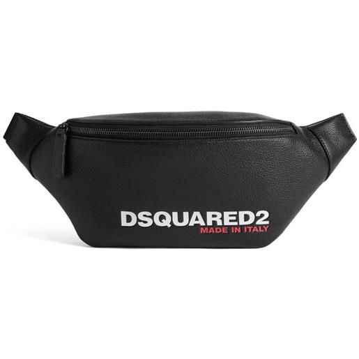 DSQUARED2 marsupio con stampa in pelle - nero