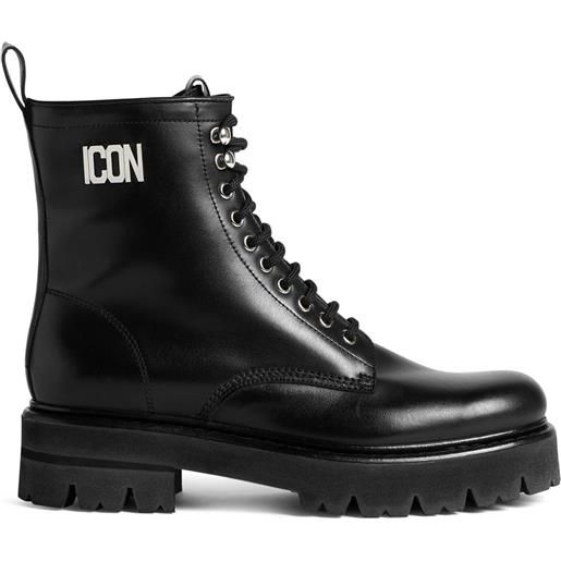 DSQUARED2 anfibi con logo - nero