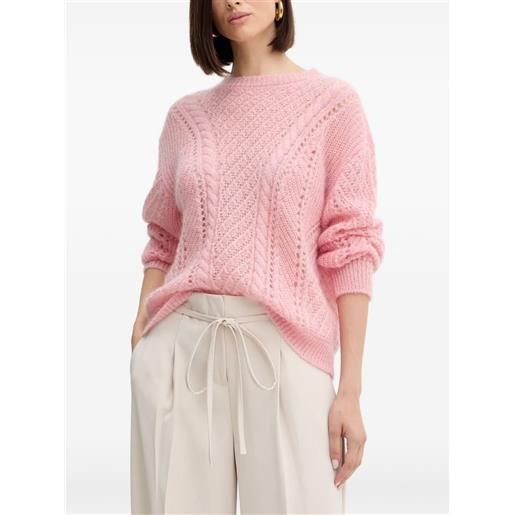 TWINSET maglione con lavorazione intrecciata - rosa