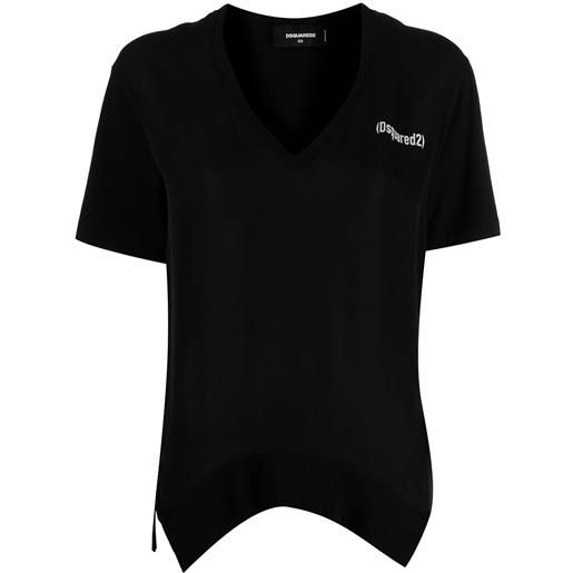 DSQUARED2 t-shirt con spacchi laterali - nero