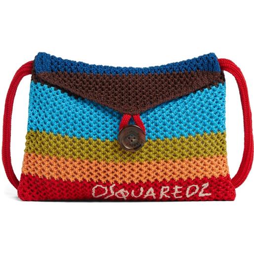 DSQUARED2 borsa messenger in maglia - blu