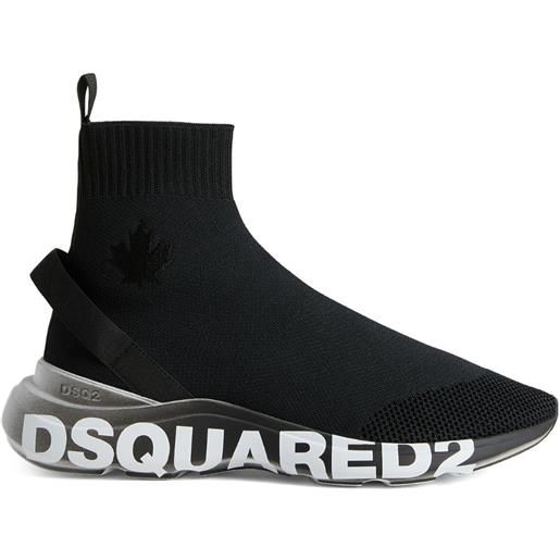 DSQUARED2 sneakers a calzino con stampa - nero