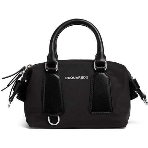 DSQUARED2 borsa tote con placca logo - nero