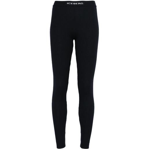 Iceberg leggings con logo - nero