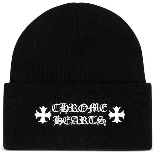 Chrome Hearts berretto con logo ricamato - nero