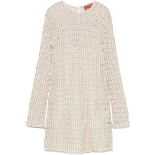 Missoni abito corto in maglia traforata - toni neutri