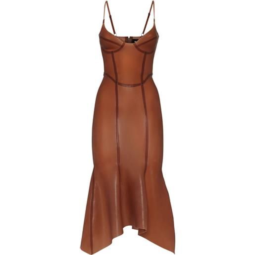 DSQUARED2 abito midi in latex - rosa