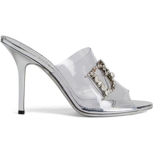DSQUARED2 mules con decorazione di cristalli - argento