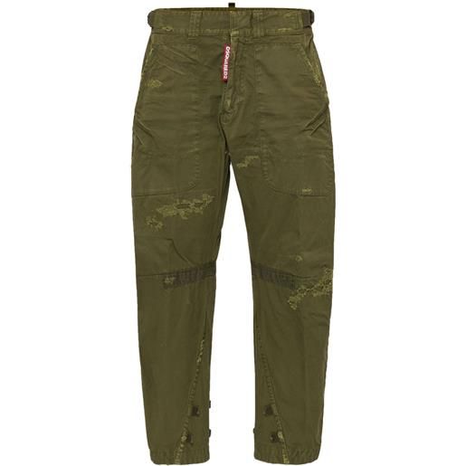 DSQUARED2 pantaloni dritti con effetto vissuto - verde