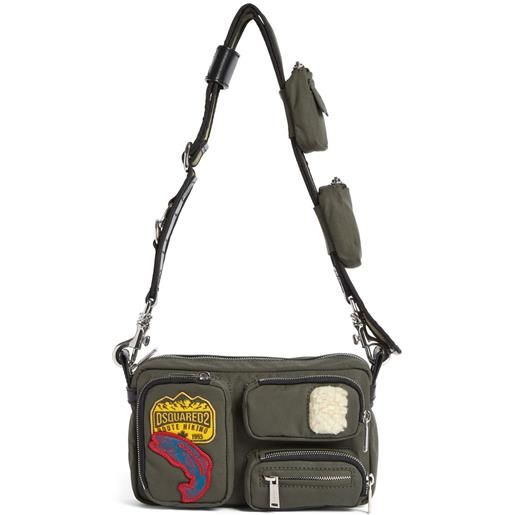 DSQUARED2 borsa messenger con applicazione - verde
