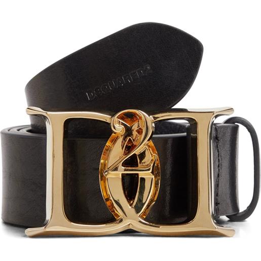 DSQUARED2 cintura con placca logo - nero