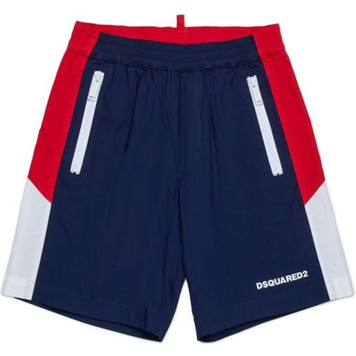 DSQUARED2 KIDS shorts sportivi con design color-block - blu