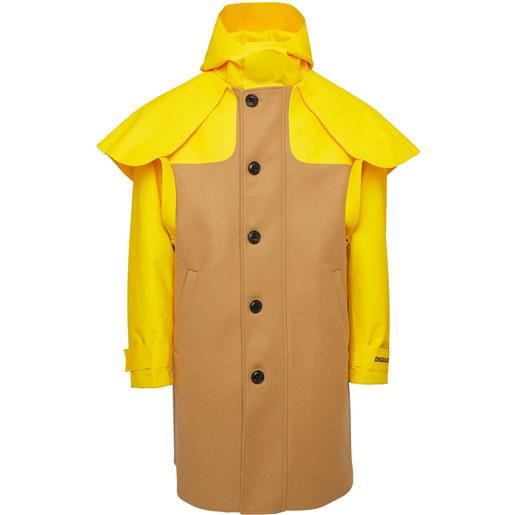 DSQUARED2 cappotto monopetto con design a strati - marrone