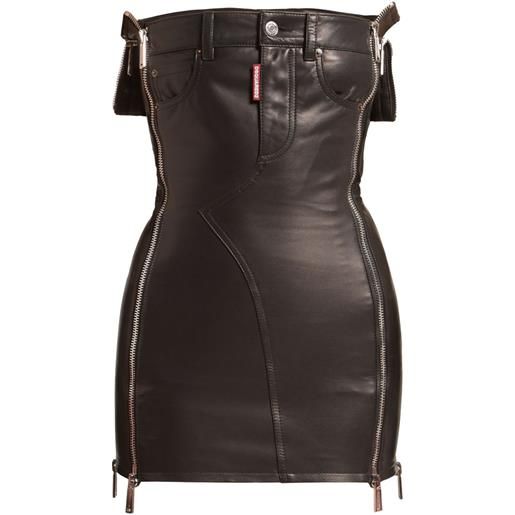 DSQUARED2 abito corto in pelle - nero