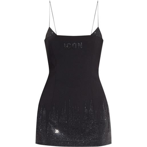 DSQUARED2 abito icon corto con strass - nero