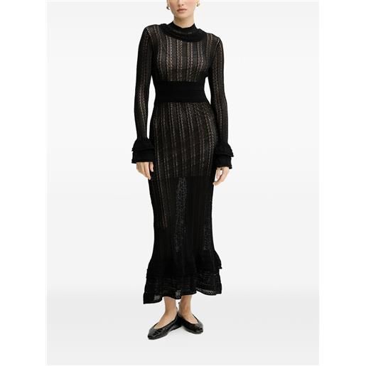 TWINSET abito lungo con ruches - nero