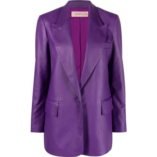 Blanca Vita blazer in finta pelle - viola