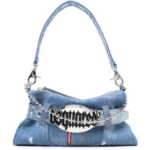 DSQUARED2 clutch con placca logo - blu