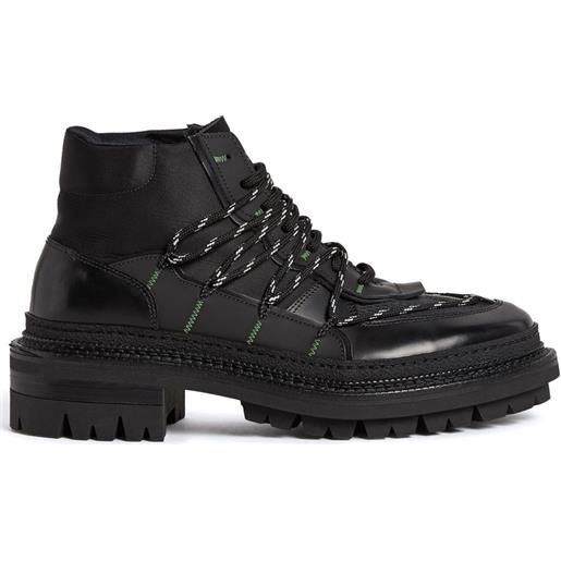 DSQUARED2 stivali in pelle con inserti - nero