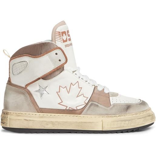 DSQUARED2 sneakers alte con inserti - bianco