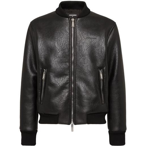 DSQUARED2 bomber con logo goffrato - nero