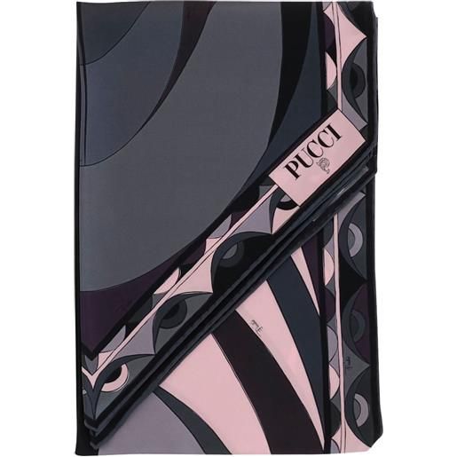 PUCCI foulard in seta con stampa grafica - grigio