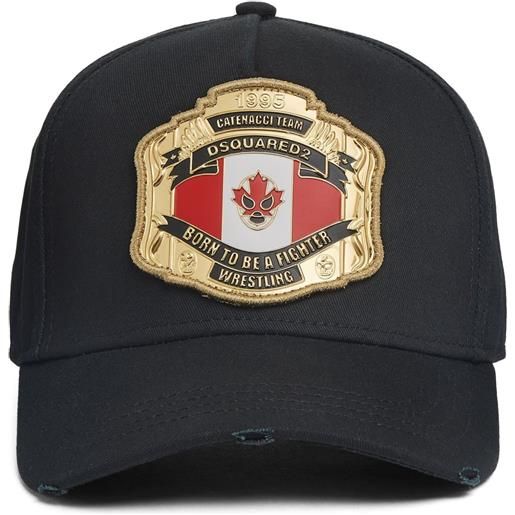DSQUARED2 cappello da baseball con applicazione logo - nero
