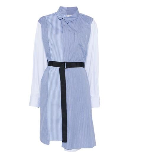 sacai chemisier a righe con cintura - blu