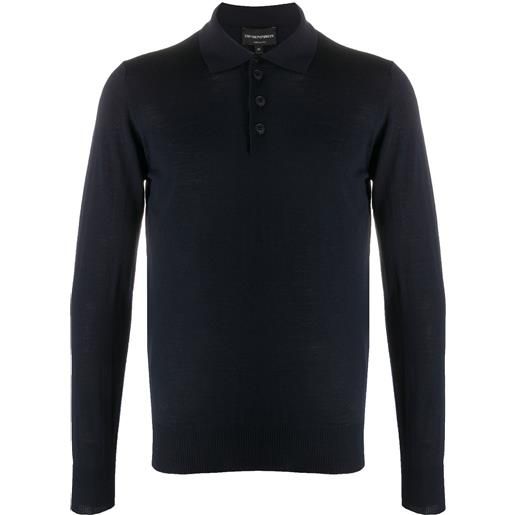 Emporio Armani polo a maniche lunghe - blu