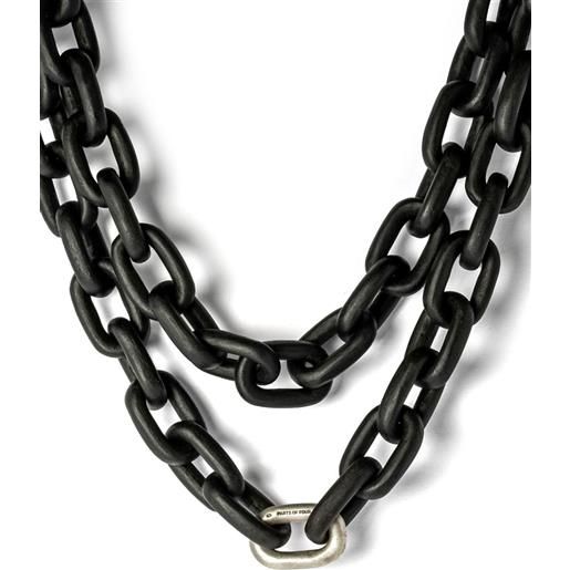 Avalaya Statement Collana Multistrato In Legno - Perline A Strati, Lunghezza 70cm, Nero - Casual E Chic