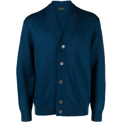 Zanone cardigan con scollo a v - blu