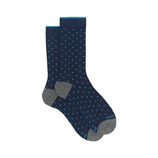 Gallo calze corte uomo cotone blu fantasia pois