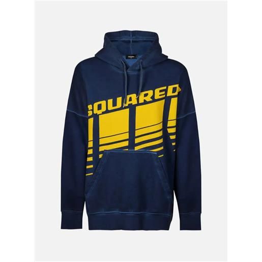 Dsquared2 felpa macro logo con cappuccio