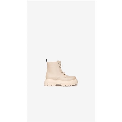 NeroGiardini outlet anfibi teens da ragazza in pelle - beige