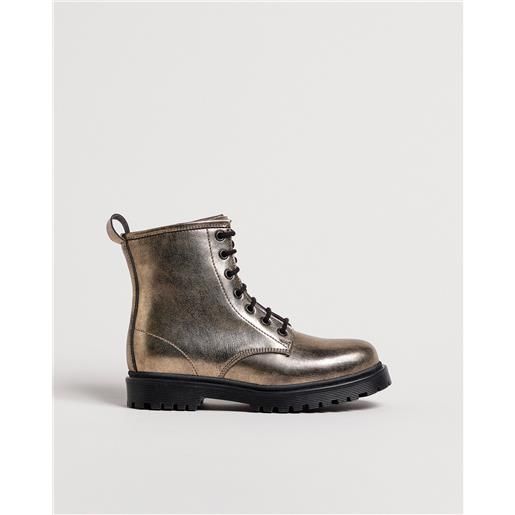 NeroGiardini anfibi teen da ragazza in materiale tecnico - oro