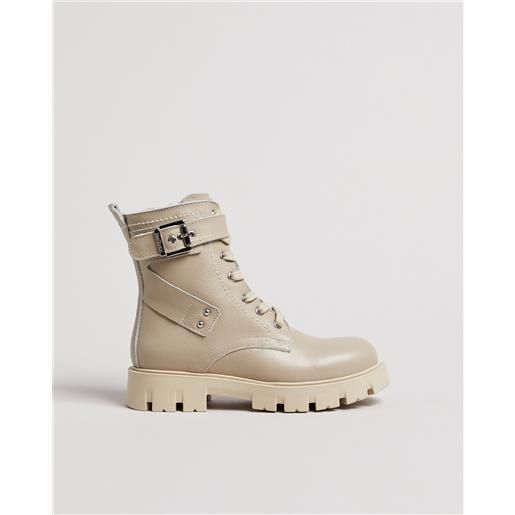 NeroGiardini anfibi teen da ragazza in pelle - beige