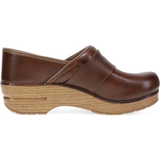 Dansko zoccolo in pelle marrone con fibbia