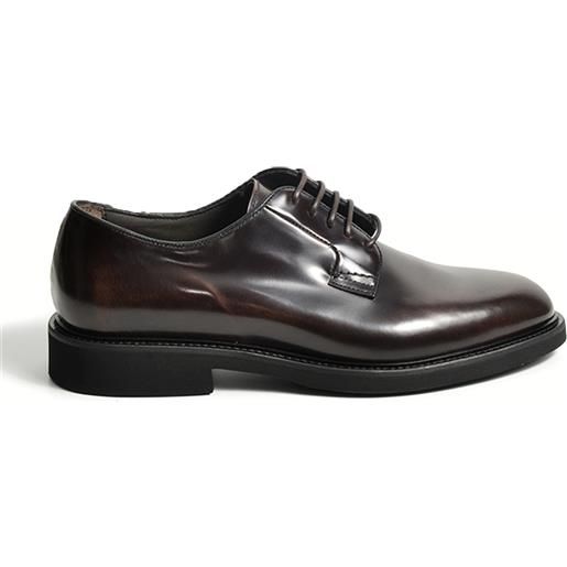 Rossano Bisconti scarpa legata a derby pelle spazzolata ebano