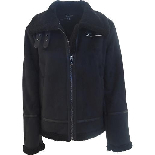 Giacca nera in camoscio ecologico