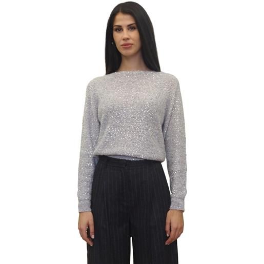 Maglia donna paillettes argento