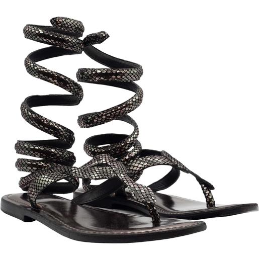 Sandali alla schiava pelle stampa serpente