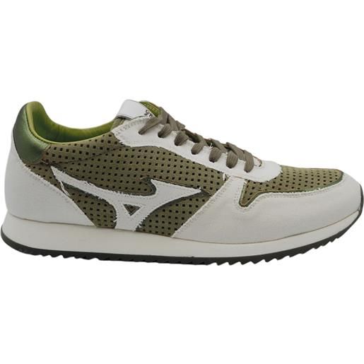 Sneakers leggere verdi pelle e tela