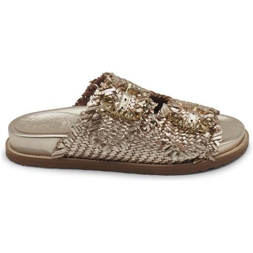 Sandali con fibbie gioiello oro