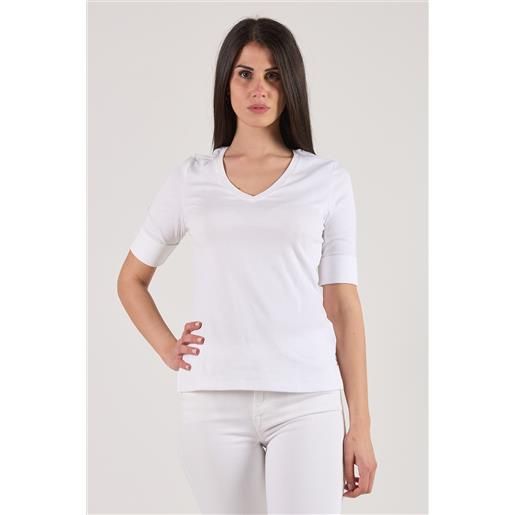 T-shirt bianca scollo a v