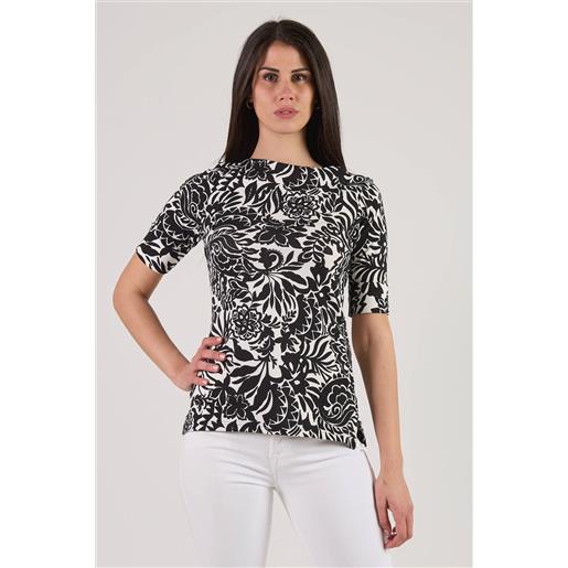 T-shirt fantasia toni nero e bianco