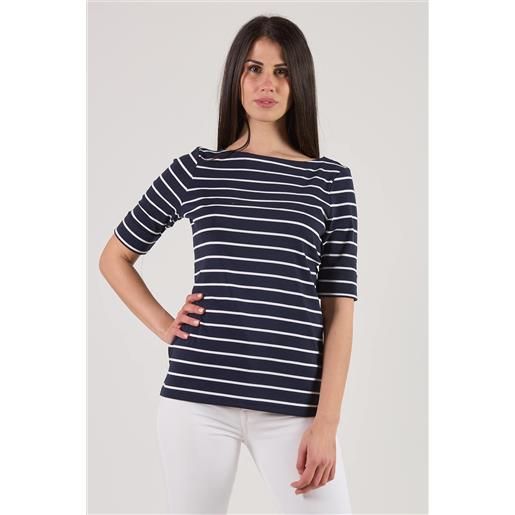 T-shirt fantasia a righe mezza manica