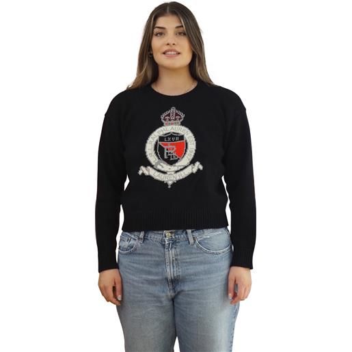 Lauren maglia con stemma regale nero