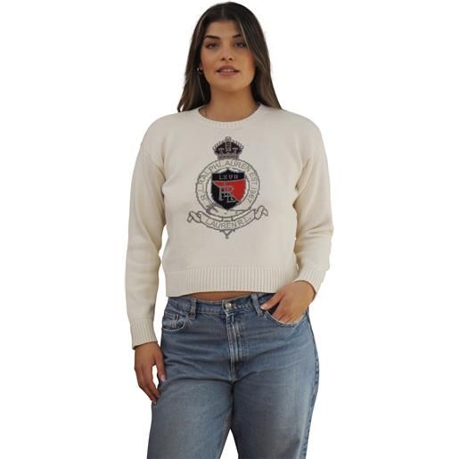 Lauren maglia con stemma regale panna
